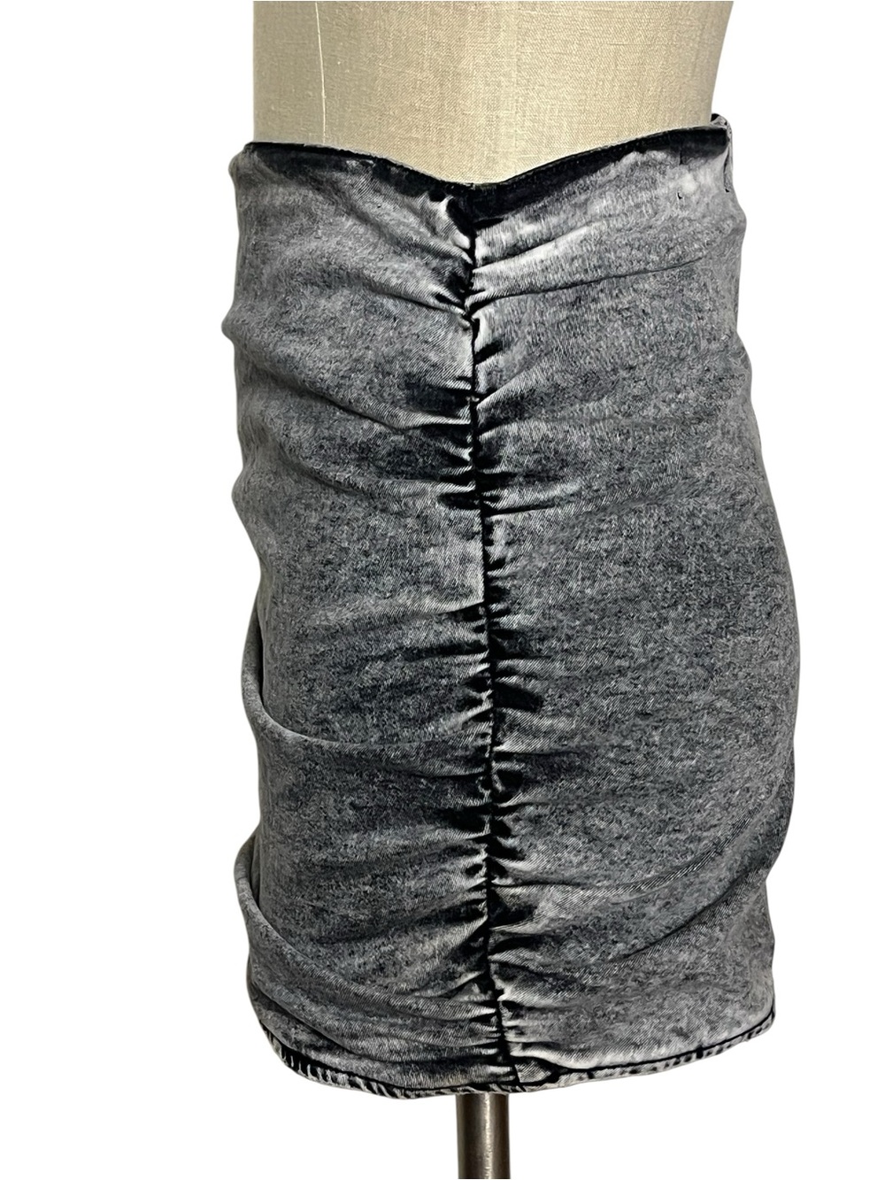 Retrofete Elijah Ruched Mini Skirt Acid Gray Women's Size S - Picture 4 of 10